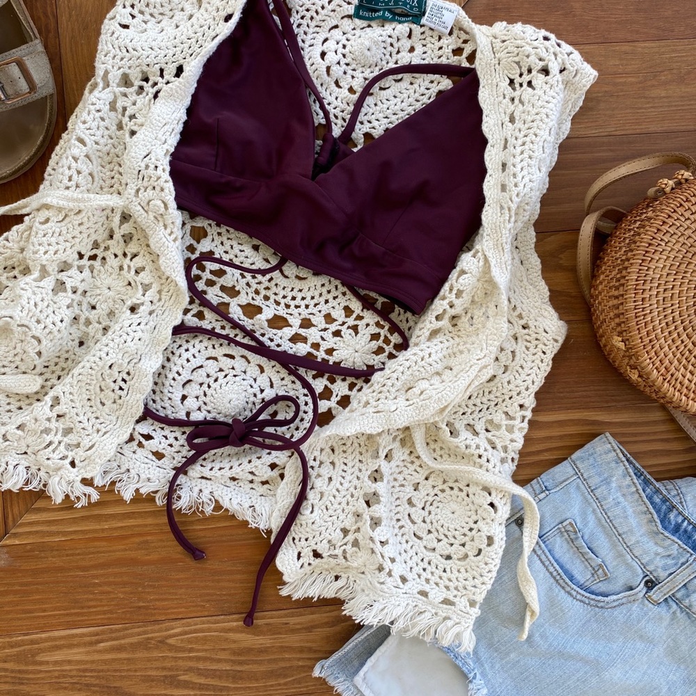 Vintage Boho Crochet Vest